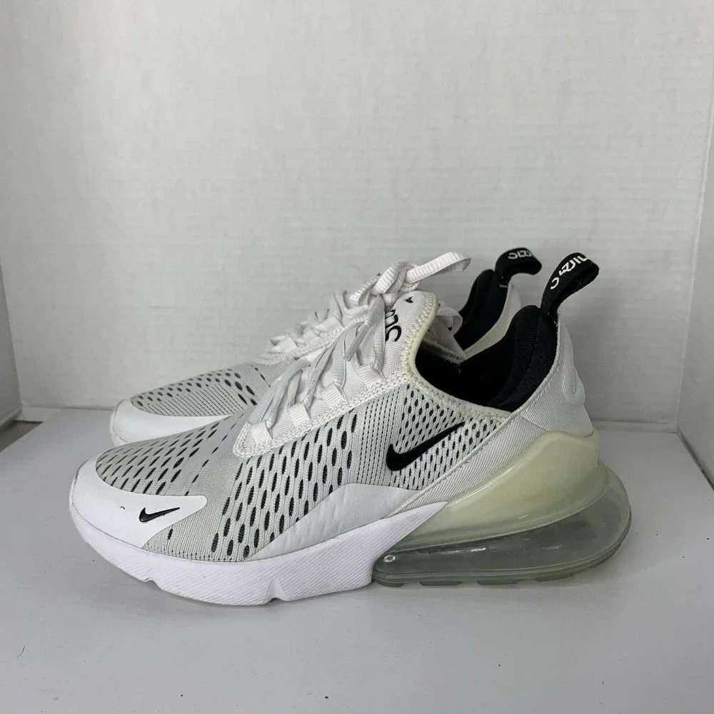 Women's Size 8- Nike Air Max 270 White Black Running Shoes AH6789-100 - Picture 4 of 7